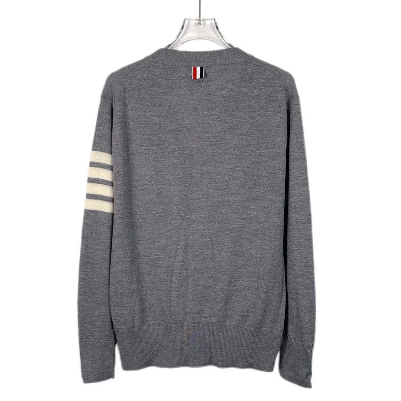 Thom Browne Thom Browne Gray Wool Knit Cardigan Sweater - dmc Size US M / EU 48-50 / 2 - 2 Thumbnail