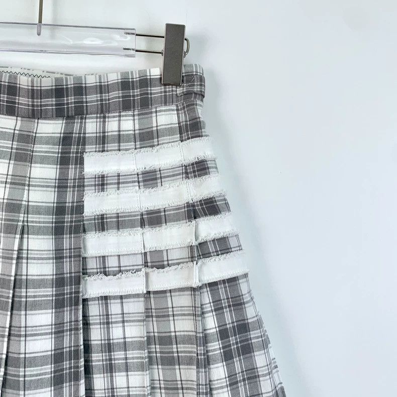 Thom Browne Thom Browne Plaid Pleated Cotton Skirt - dmc Size US 31 - 3 Thumbnail