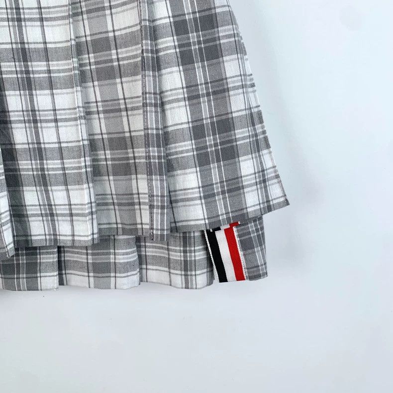 Thom Browne Thom Browne Plaid Pleated Cotton Skirt - dmc Size US 31 - 4 Thumbnail