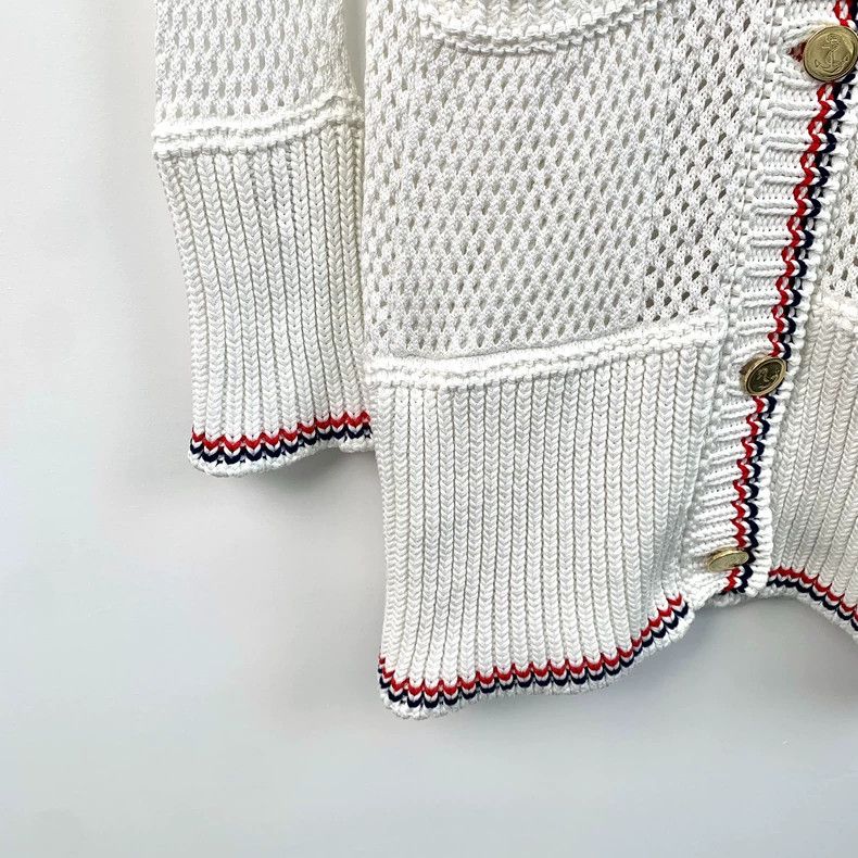 Thom Browne Thom Browne White Knit V-Neck Cardigan - dmc Size US M / EU 48-50 / 2 - 4 Thumbnail