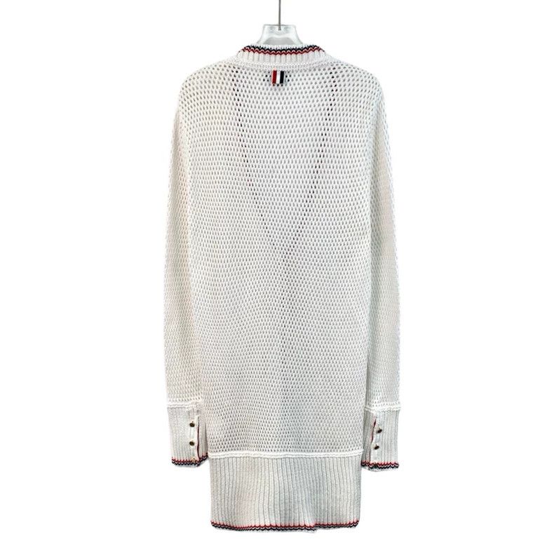 Thom Browne Thom Browne White Knit V-Neck Cardigan - dmc Size US M / EU 48-50 / 2 - 2 Thumbnail