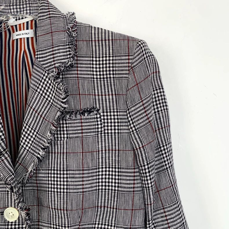 Thom Browne Thom Browne Gray Plaid Wool Blazer Jacket - dmc Size US S / EU 44-46 / 1 - 3 Thumbnail