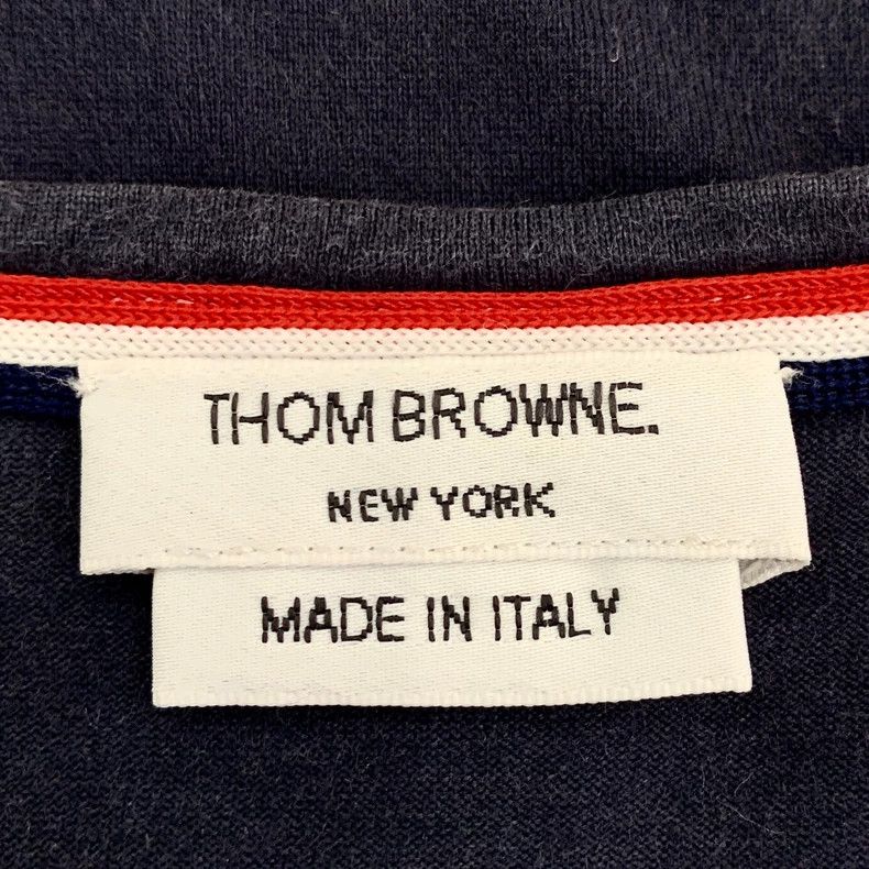 Thom Browne Thom Browne Navy Striped Cotton T-Shirt - dmc Size US L / EU 52-54 / 3 - 6 Thumbnail