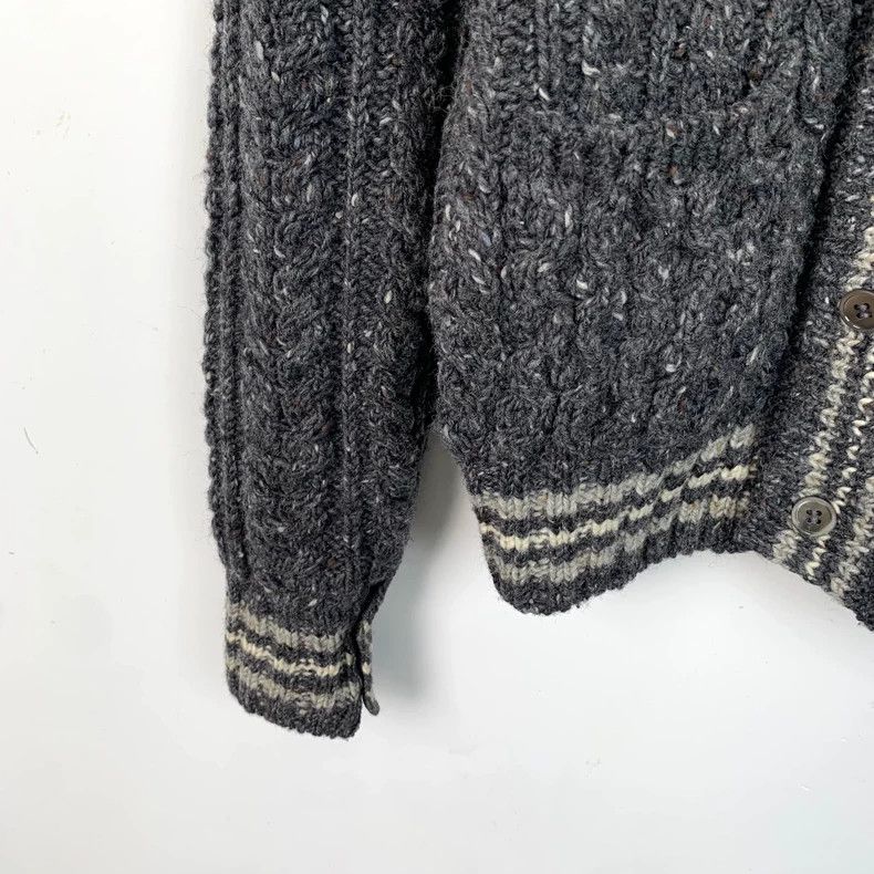Thom Browne Thom Browne Dark Gray Striped Wool Cardigan - dmc Size US XS / EU 42 / 0 - 4 Thumbnail