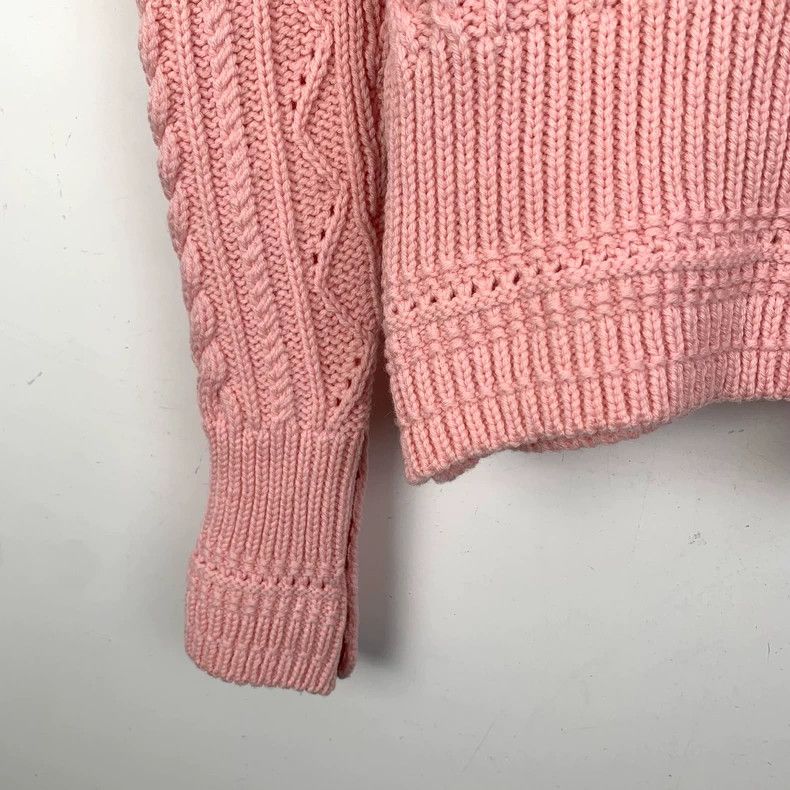 Thom Browne Pink Classic Wool Knit Sweater with Collar - dmc Size US S / EU 44-46 / 1 - 5 Thumbnail