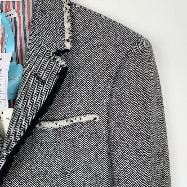 Thom Browne Thom Browne Black and White Wool Suit Jacket - dmc Size US S / EU 44-46 / 1 - 3 Thumbnail