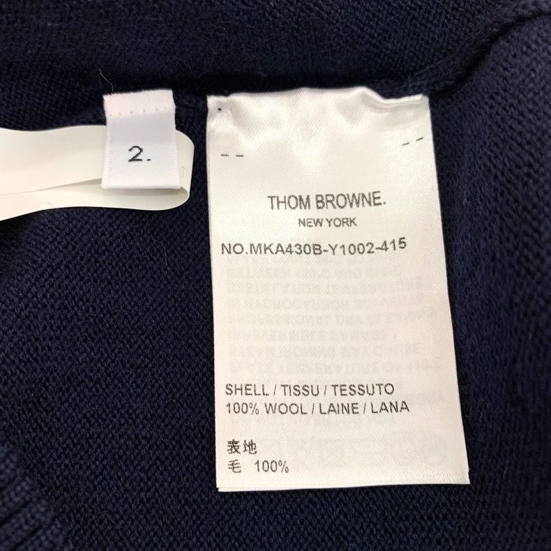 Thom Browne Thom Browne Navy Logo Wool Knit Sweater - dmc Size US M / EU 48-50 / 2 - 8 Thumbnail