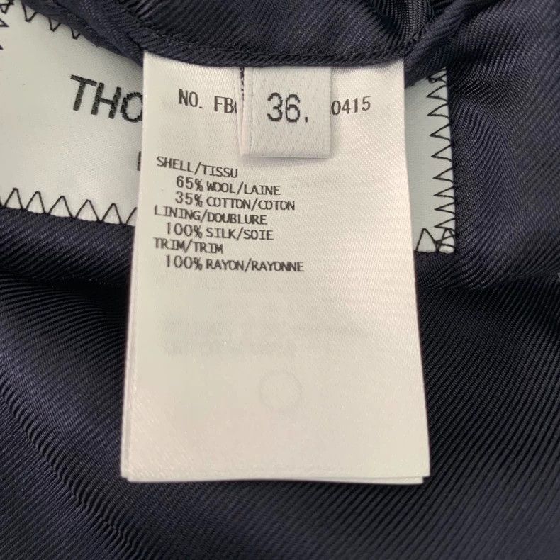 Thom Browne Thom Browne Navy Striped Wool Double-Breasted Jacket - dmc Size US XS / EU 42 / 0 - 7 Thumbnail