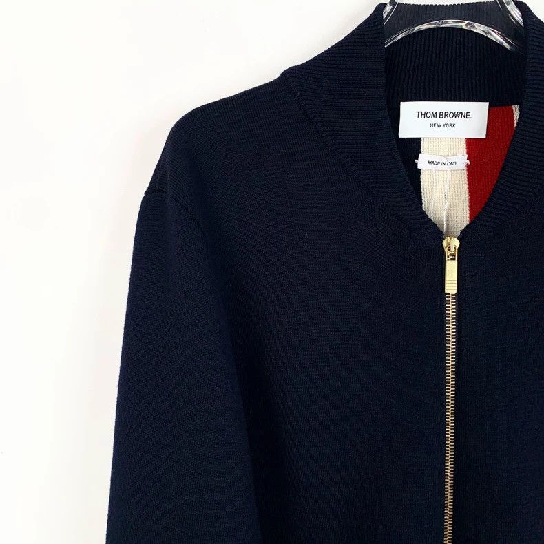 Thom Browne Thom Browne Black Striped Wool Zip Jacket - dmc Size US S / EU 44-46 / 1 - 3 Thumbnail