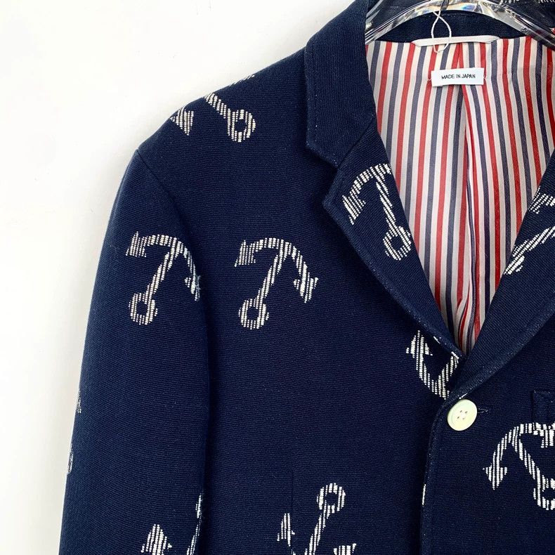 Thom Browne Thom Browne Anchor Print Blazer Jacket - dmc Size US S / EU 44-46 / 1 - 3 Thumbnail