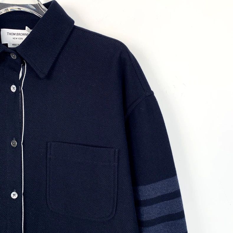 Thom Browne Thom Browne Blue Cotton Long Sleeve Button-Up Shirt - dmc Size US S / EU 44-46 / 1 - 3 Thumbnail