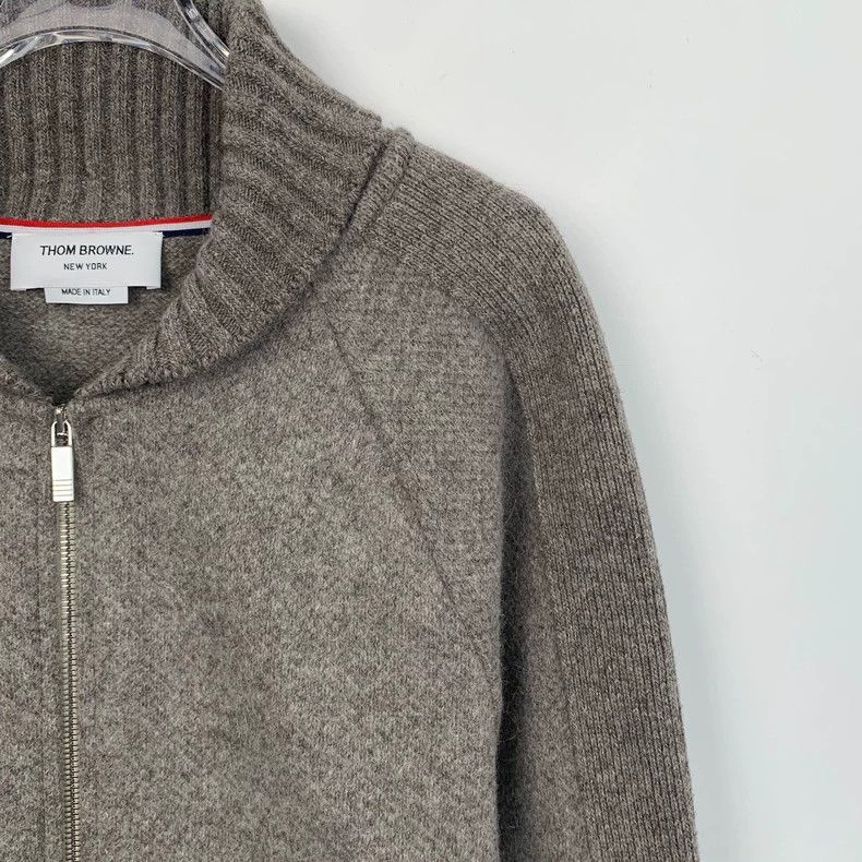 Thom Browne Thom Browne Zip Knit Jacket in Gray - dmc Size US S / EU 44-46 / 1 - 3 Thumbnail