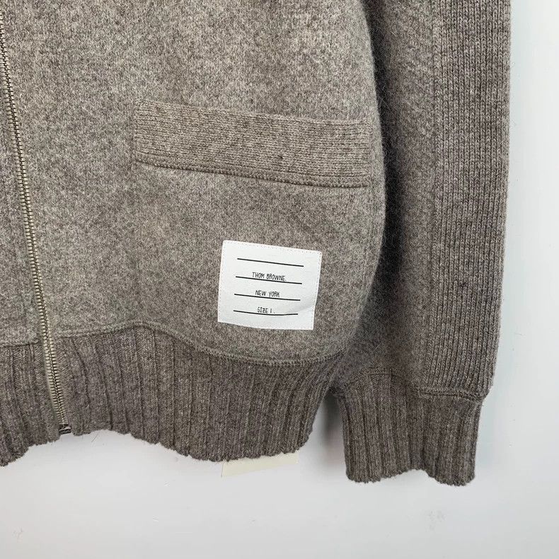 Thom Browne Thom Browne Zip Knit Jacket in Gray - dmc Size US S / EU 44-46 / 1 - 4 Thumbnail