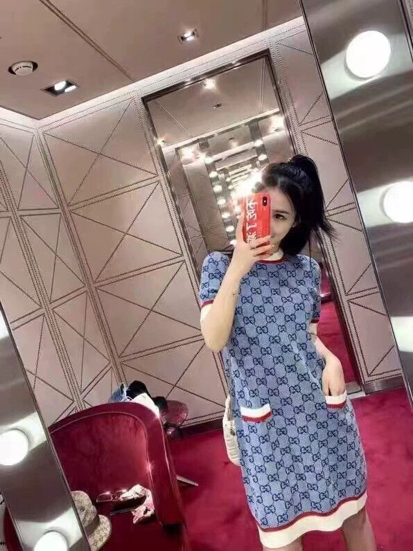 Gucci Gucci Blue Logo Knit Dress Size S - dmc Size US S / EU 44-46 / 1 - 7 Thumbnail
