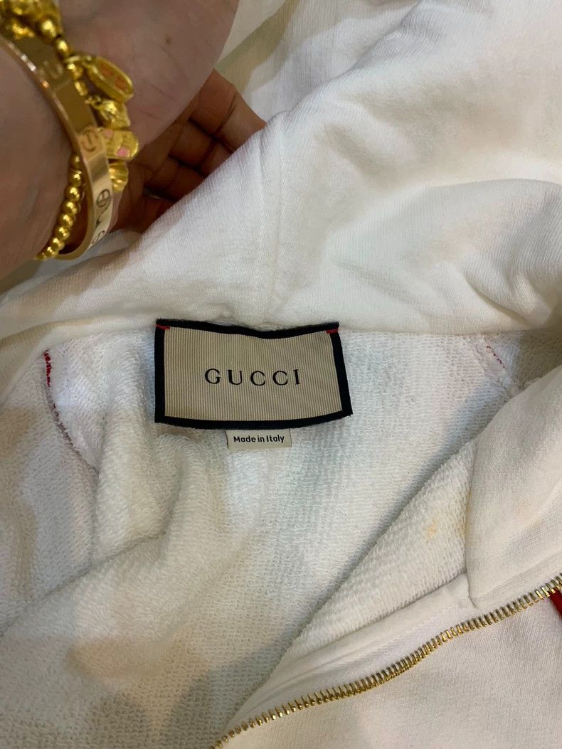 Gucci Gucci White Hooded Sweatshirt with Stripes - dmc Size US S / EU 44-46 / 1 - 4 Thumbnail