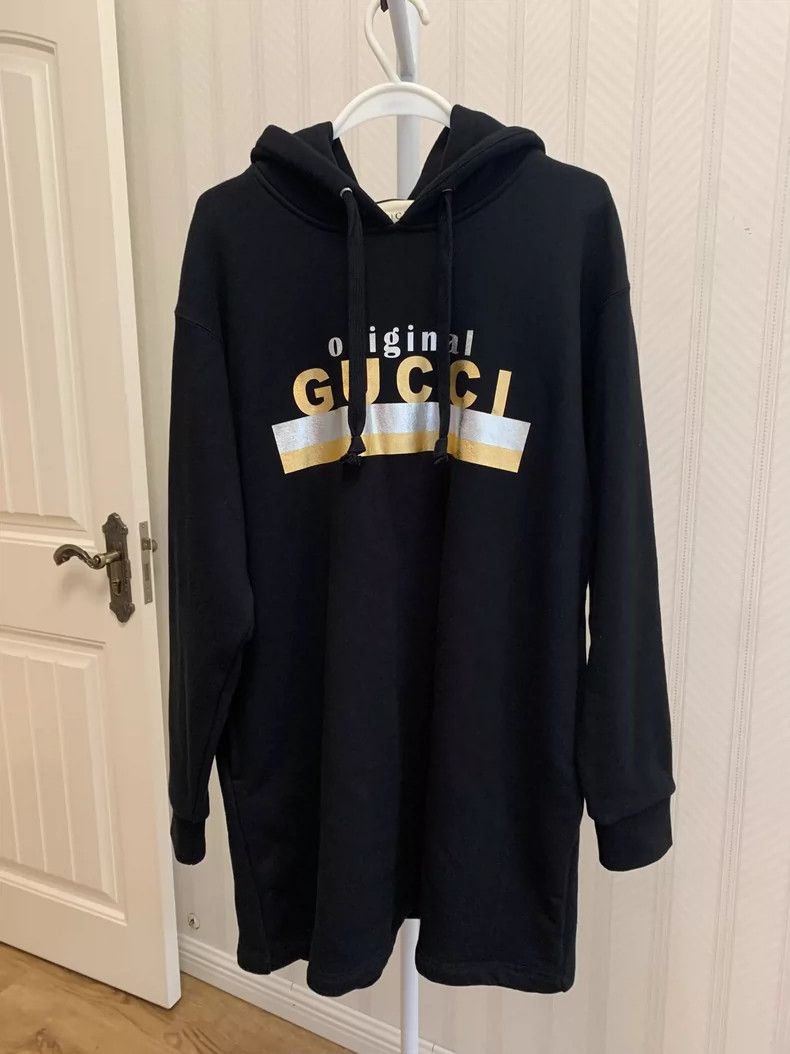 Gucci Gucci Long Black Hoodie Dress with Logo - dmc Size US XS / EU 42 / 0 - 2 Thumbnail