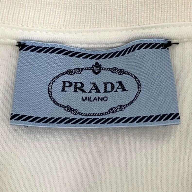 Prada Prada White Short Sleeve T-Shirt with Logo - dmc Size US S / EU 44-46 / 1 - 6 Thumbnail