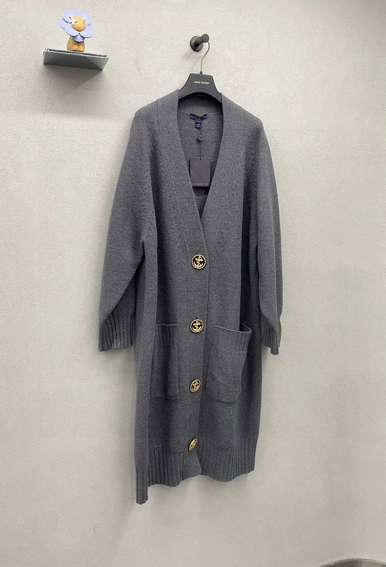 Louis Vuitton Gray Long Knit Coat Size S Comfortable Fabric - dmc Size US S / EU 44-46 / 1 - 3 Thumbnail