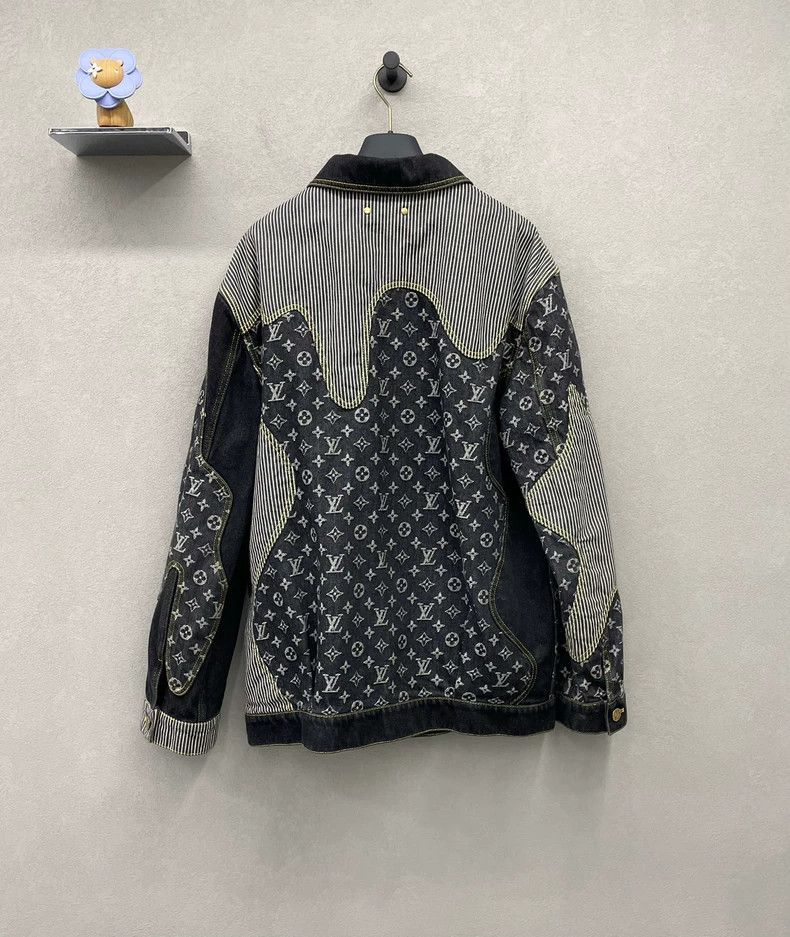Louis Vuitton Louis Vuitton Black Denim Jacket with Pattern - dmc Size US L / EU 52-54 / 3 - 3 Thumbnail
