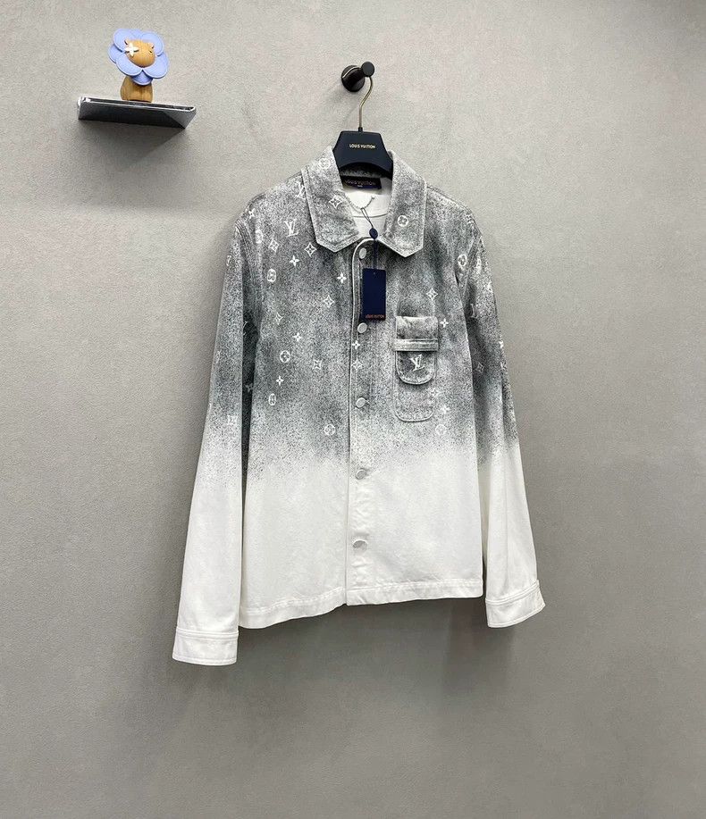 Louis Vuitton Gray and White Starry Denim Jacket - dmc Size US L / EU 52-54 / 3 - 3 Thumbnail