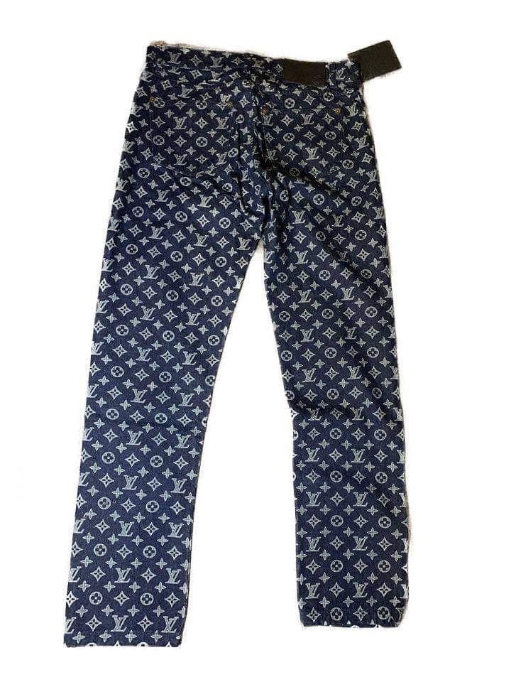 LOUIS VUITTON Monogrammed denim pants RM182M GUO HFD11W