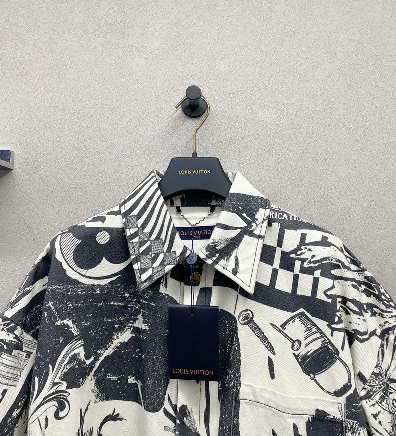 Louis Vuitton Vintage Style White Graphic Short Sleeve Shirt - dmc Size US M / EU 48-50 / 2 - 3 Thumbnail