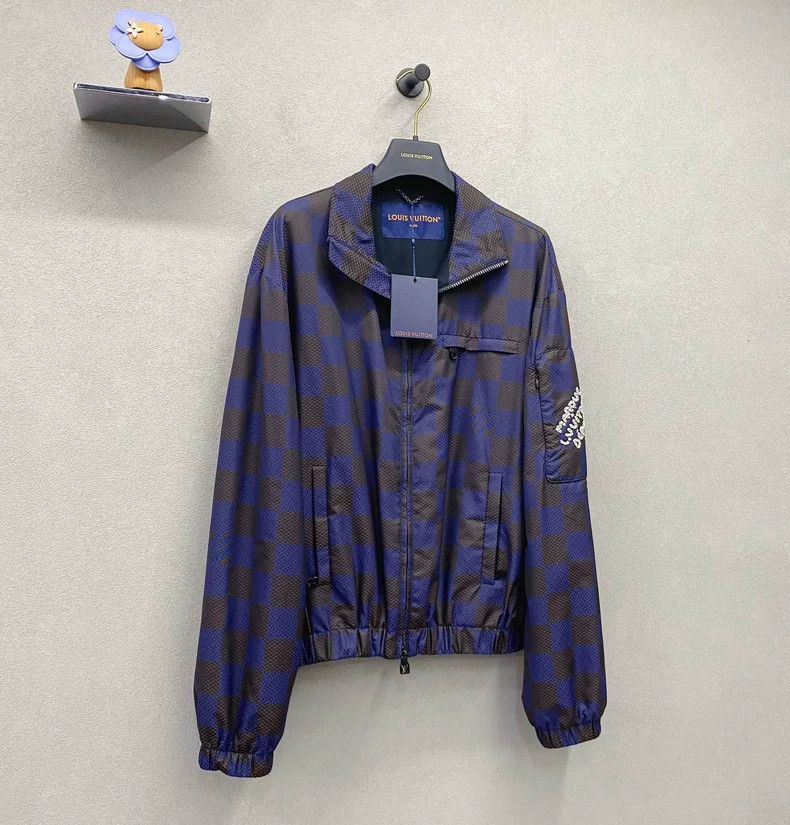Louis Vuitton Louis Vuitton Blue Checkered Embroidered Jacket - dmc Size US L / EU 52-54 / 3 - 3 Thumbnail