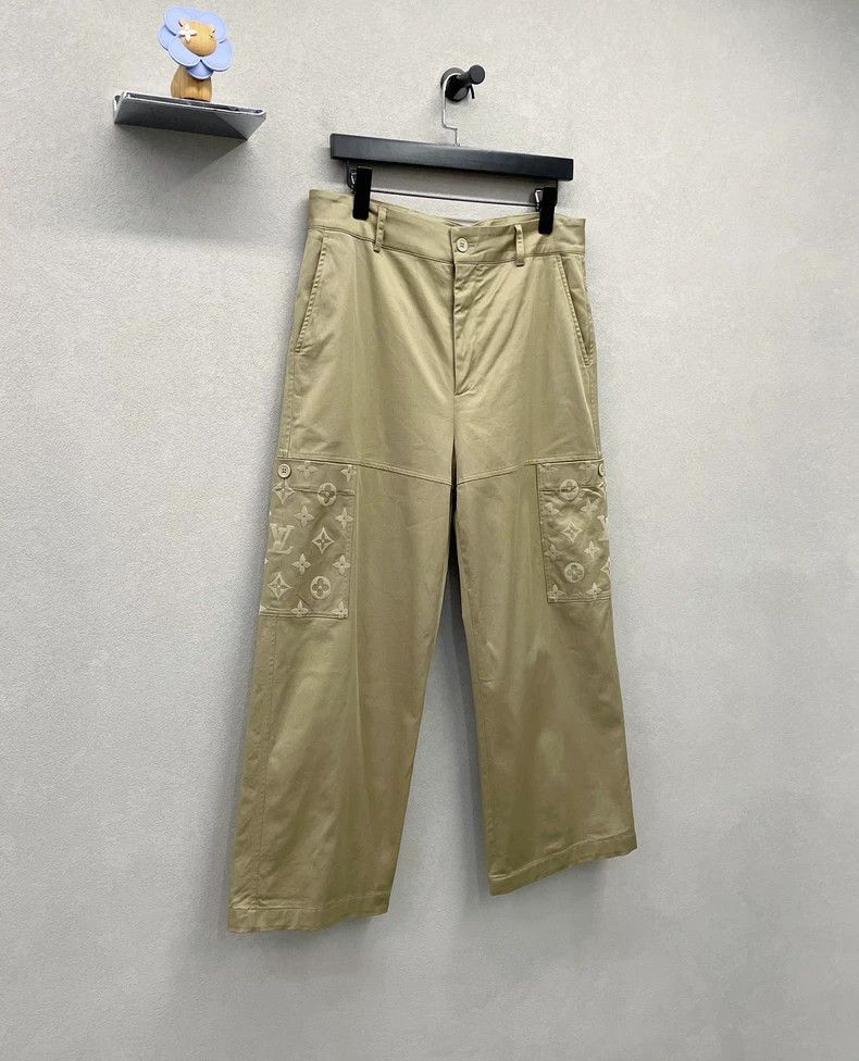 Louis Vuitton Khaki Wide Leg Cargo Pants - dmc Size US 34 / EU 50 - 3 Thumbnail
