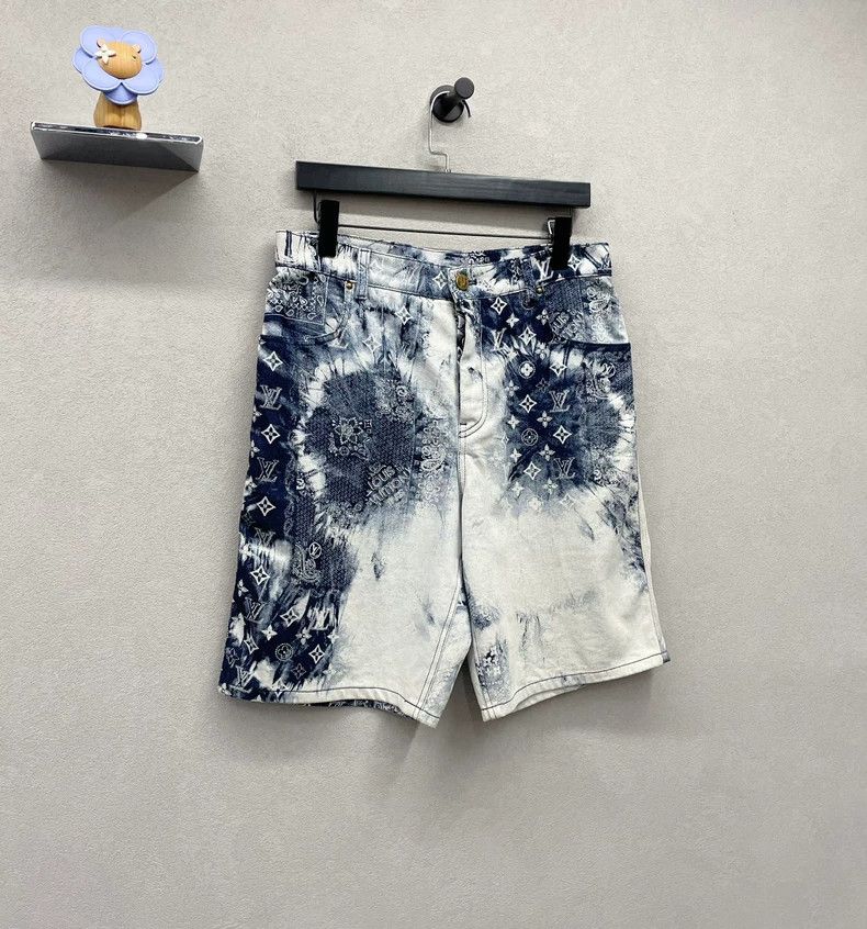 Louis Vuitton LV Flower Pattern Denim Shorts Size 29 - dmc Size US 29 - 3 Thumbnail