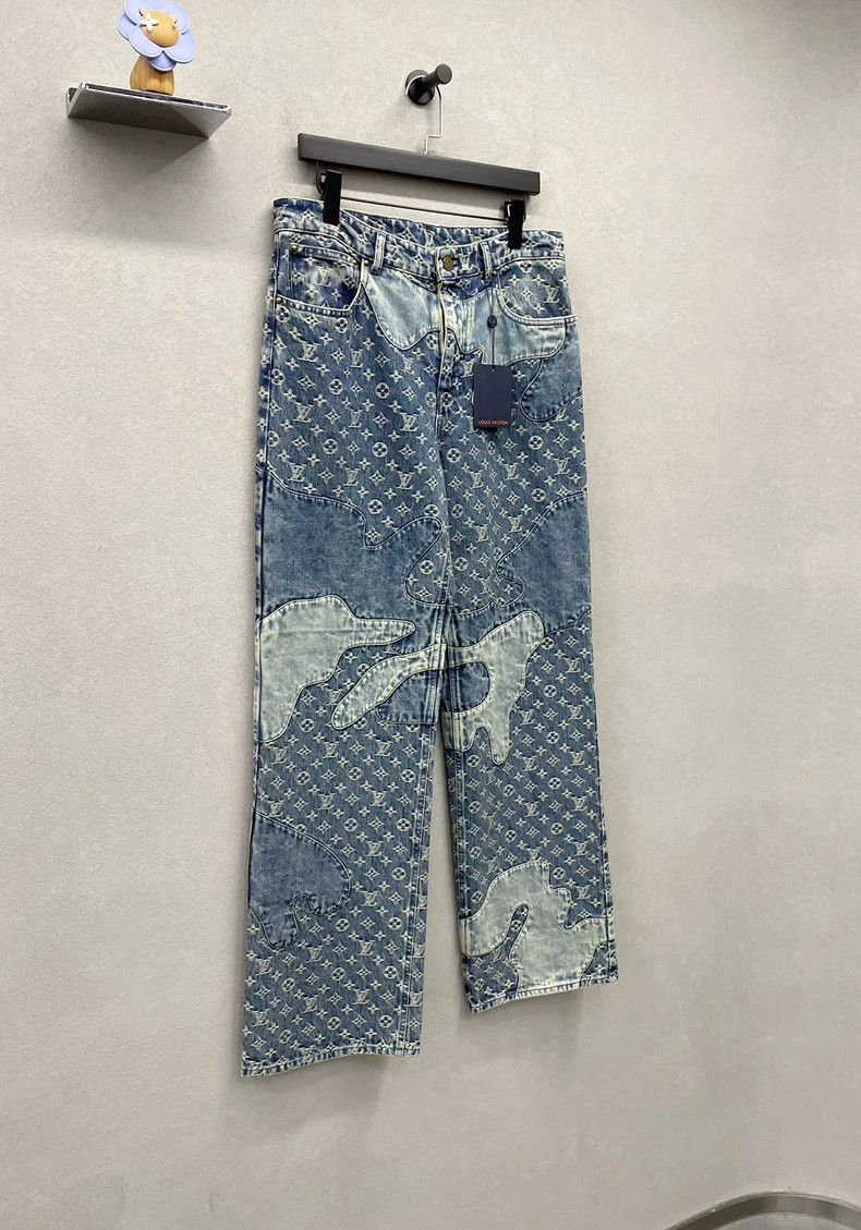 Louis Vuitton Blue Deconstructed Patchwork Denim Pants - dmc Size US 30 / EU 46 - 3 Thumbnail