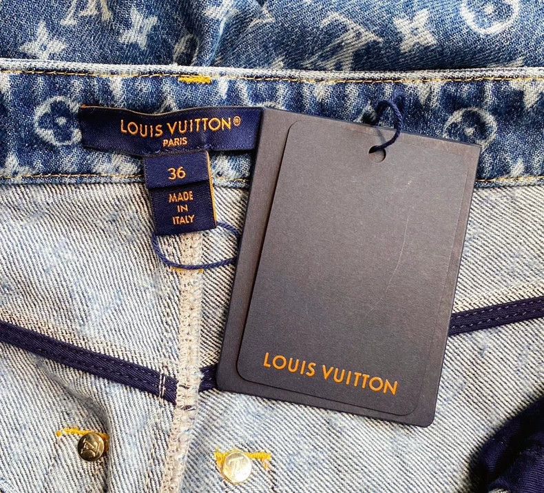 Louis Vuitton Blue Floral Patterned Long Denim Pants - dmc Size US 36 / EU 52 - 5 Thumbnail