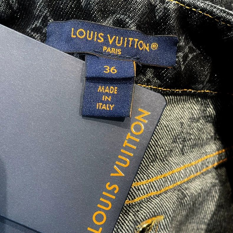 Louis Vuitton Black Printed Straight Cut Denim Pants - dmc Size US 36 / EU 52 - 5 Thumbnail