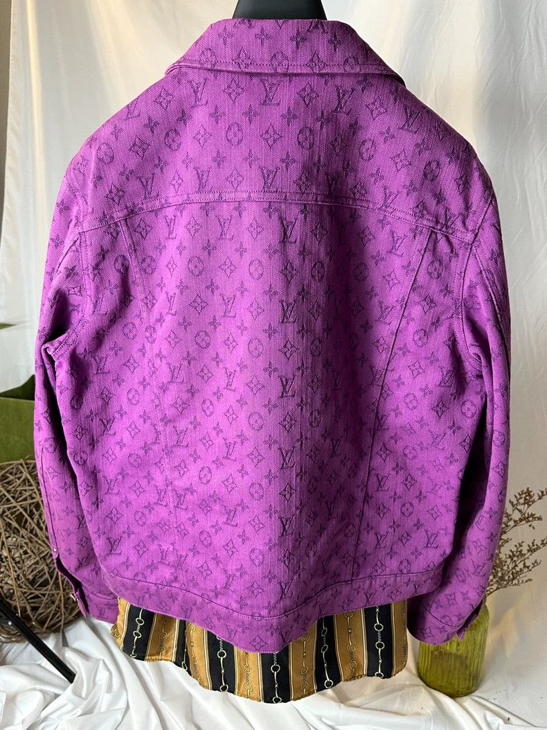Louis Vuitton Purple Denim Jacket by LV - dmc Size US L / EU 52-54 / 3 - 2 Thumbnail