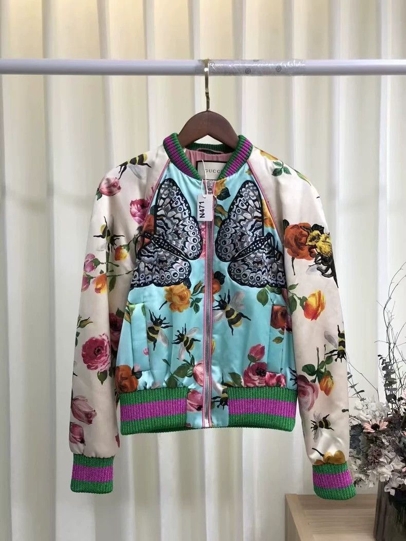 Gucci Gucci Embroidered Bomber Jacket with Floral Print - dmc Size US M / EU 48-50 / 2 - 2 Thumbnail