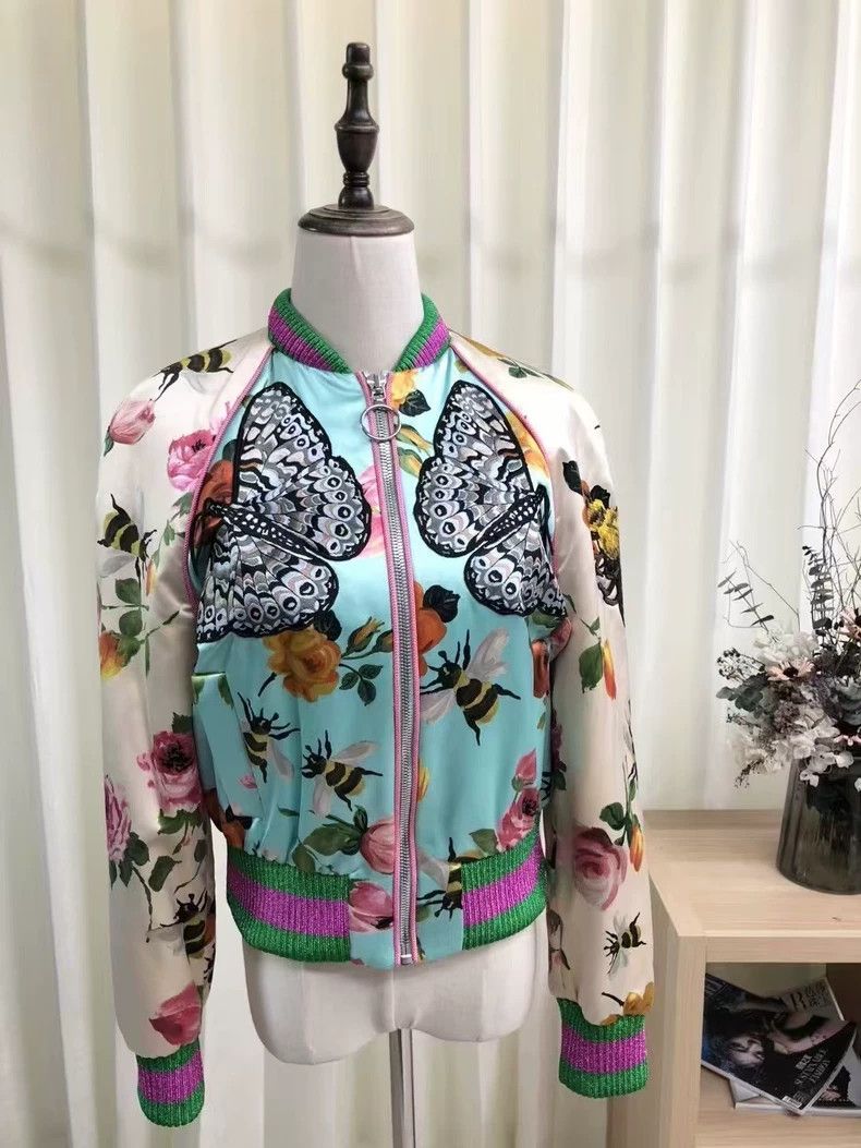 Gucci Gucci Embroidered Bomber Jacket with Floral Print - dmc Size US M / EU 48-50 / 2 - 8 Thumbnail