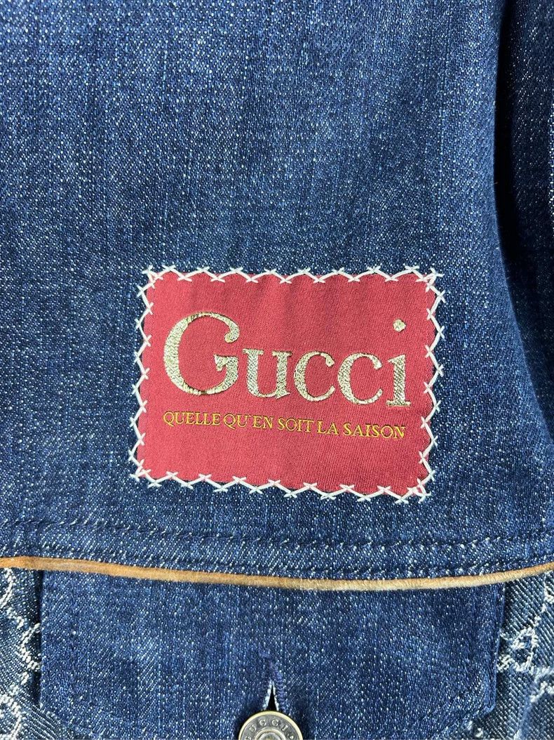 Gucci Gucci Logo Denim Jacket Outerwear Size 50 - dmc Size US L / EU 52-54 / 3 - 5 Thumbnail