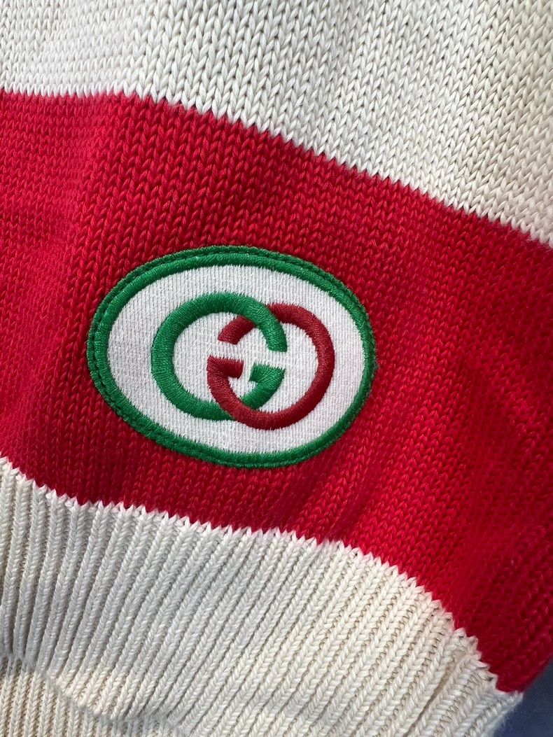 Gucci Gucci Red Green Striped Logo Sweater - dmc Size US L / EU 52-54 / 3 - 3 Thumbnail