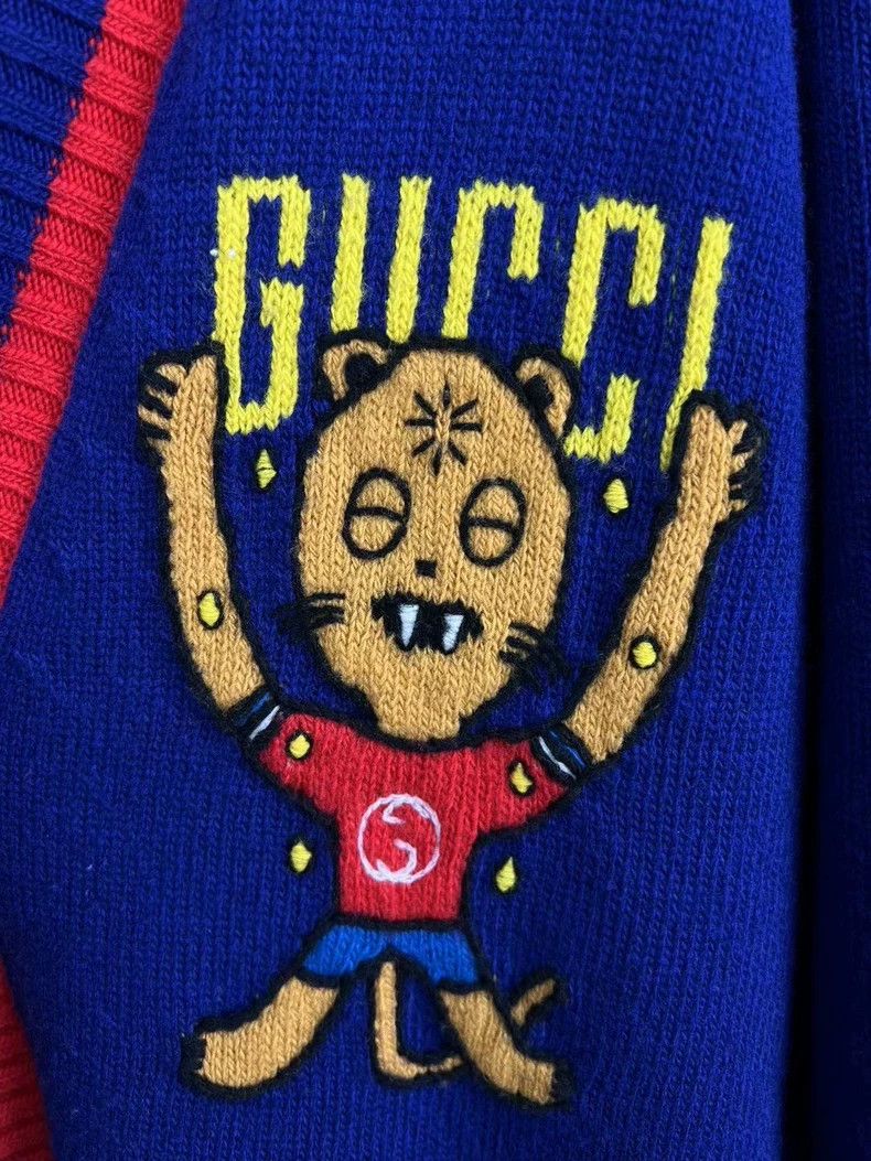 Gucci GUCCI Embroidered Logo Knit Cardigan Sweater - dmc Size US XS / EU 42 / 0 - 3 Thumbnail