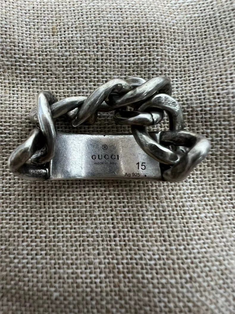 Gucci GUCCI Enamel Chain Lock Ring Size 15 - dmc Size ONE SIZE - 5 Thumbnail