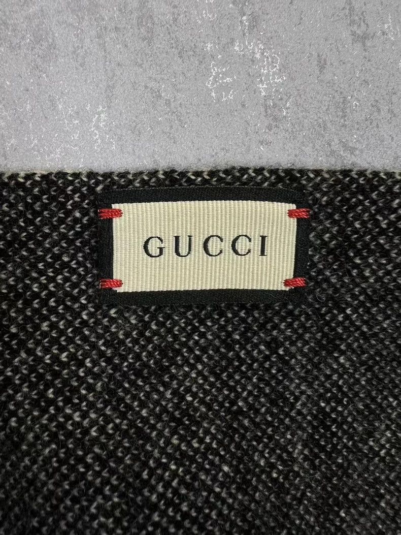 Gucci Gucci Double G Houndstooth Wool Scarf - dmc Size ONE SIZE - 4 Thumbnail