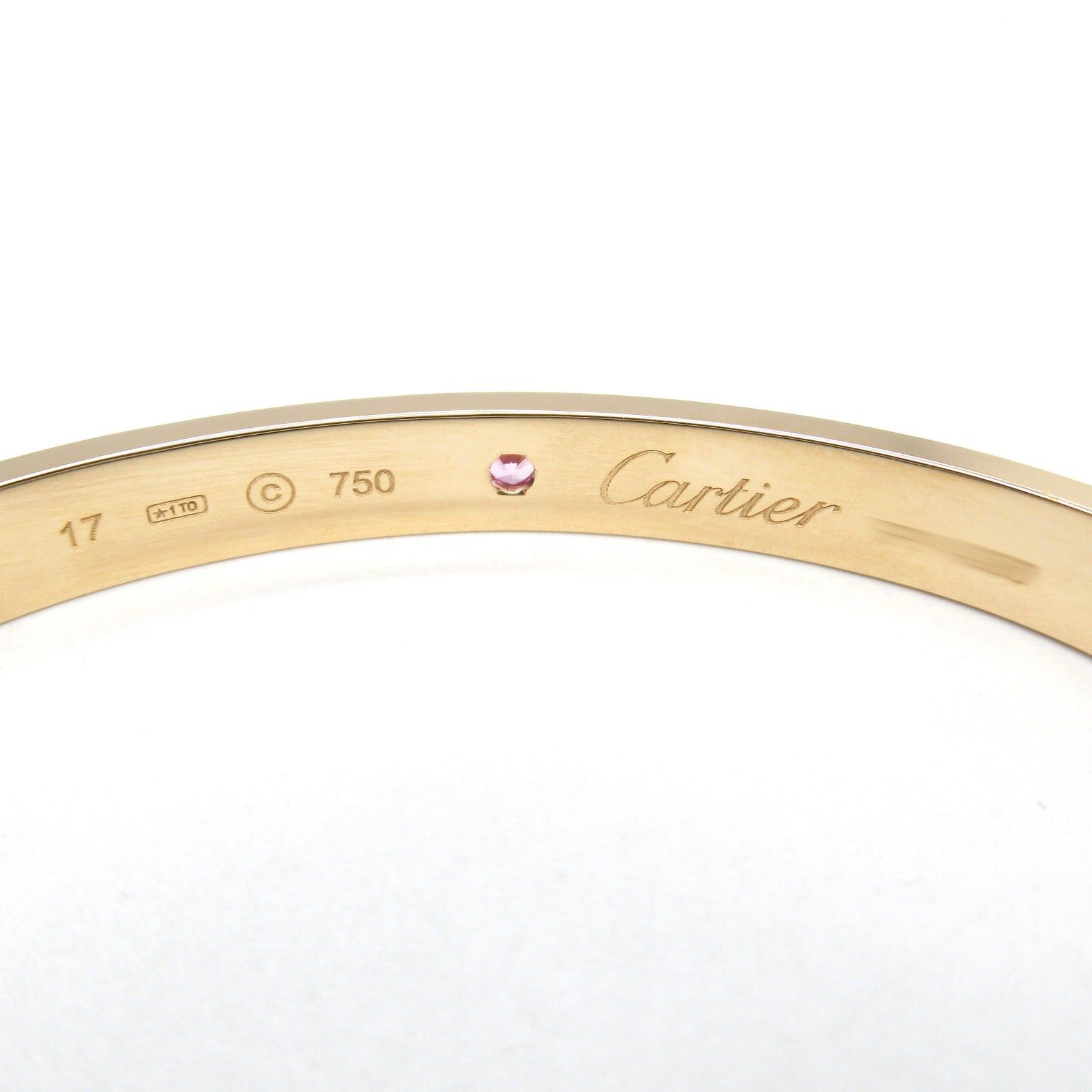 Cartier Cartier Open Love Bracelet Pink Sapphire K18Pg (Pink Gold) Size ONE SIZE - 4 Thumbnail