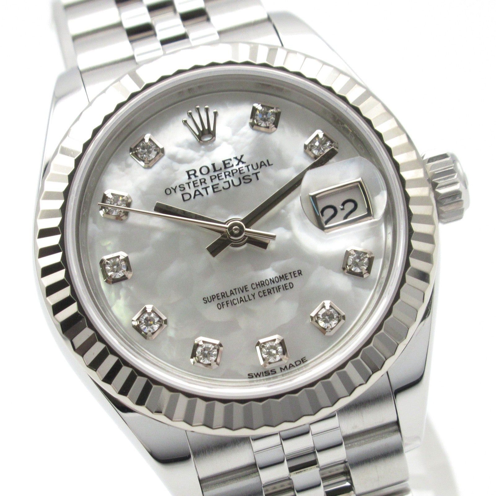Rolex Rolex Datejust 10P Diamond Random Number Women Watch Automatic Winding K18Wg (White Gold) Stainless Steel White Wh Shell/Np Size ONE SIZE - 3 Thumbnail