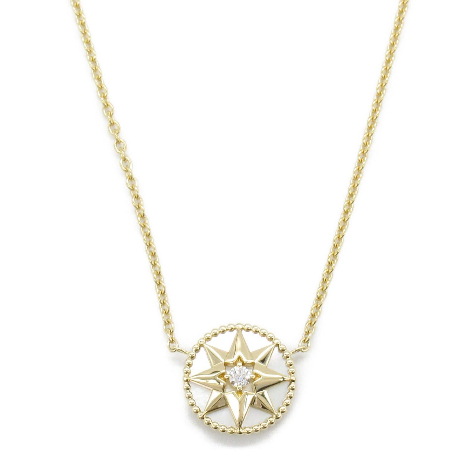 Dior Dior Rose Thevan Mother Of Pearl Necklace Diamond K18 (Yellow Gold) Clear White Size ONE SIZE - 2 Thumbnail