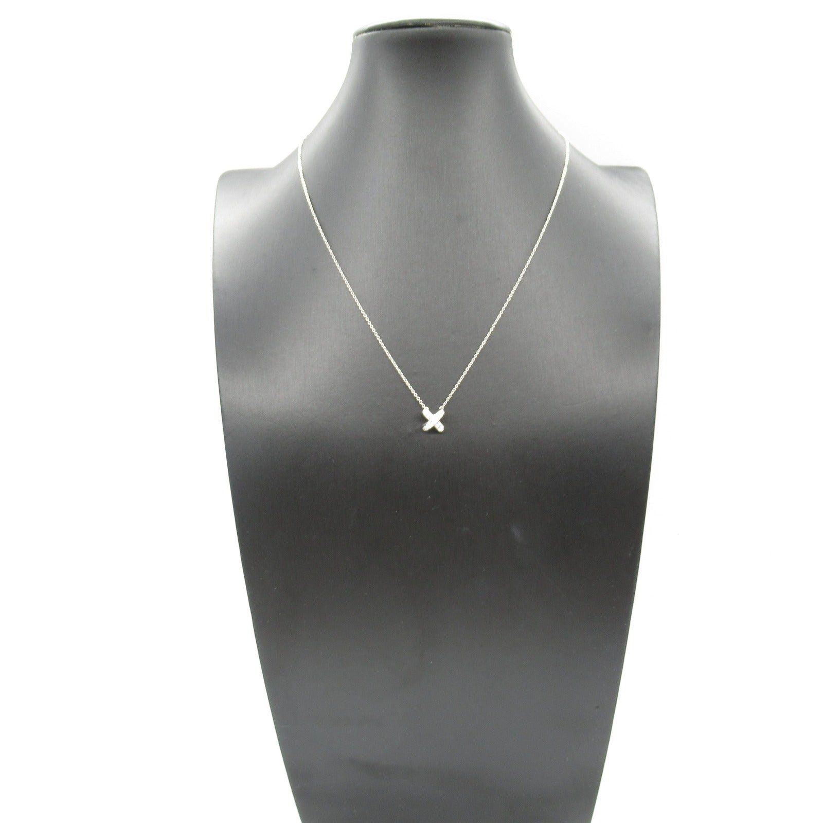 Tiffany & Co. Tiffany Co Cross-Stitch Necklace Diamond Pt950 Platinum Clear Size ONE SIZE - 7 Thumbnail
