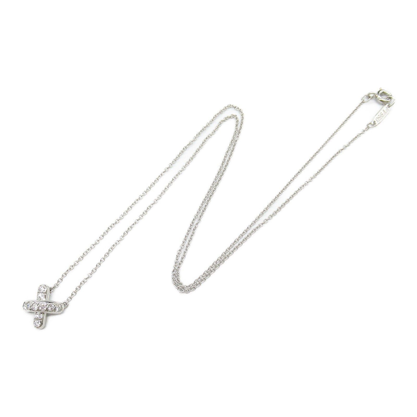 Tiffany & Co. Tiffany Co Cross-Stitch Necklace Diamond Pt950 Platinum Clear Size ONE SIZE - 3 Thumbnail
