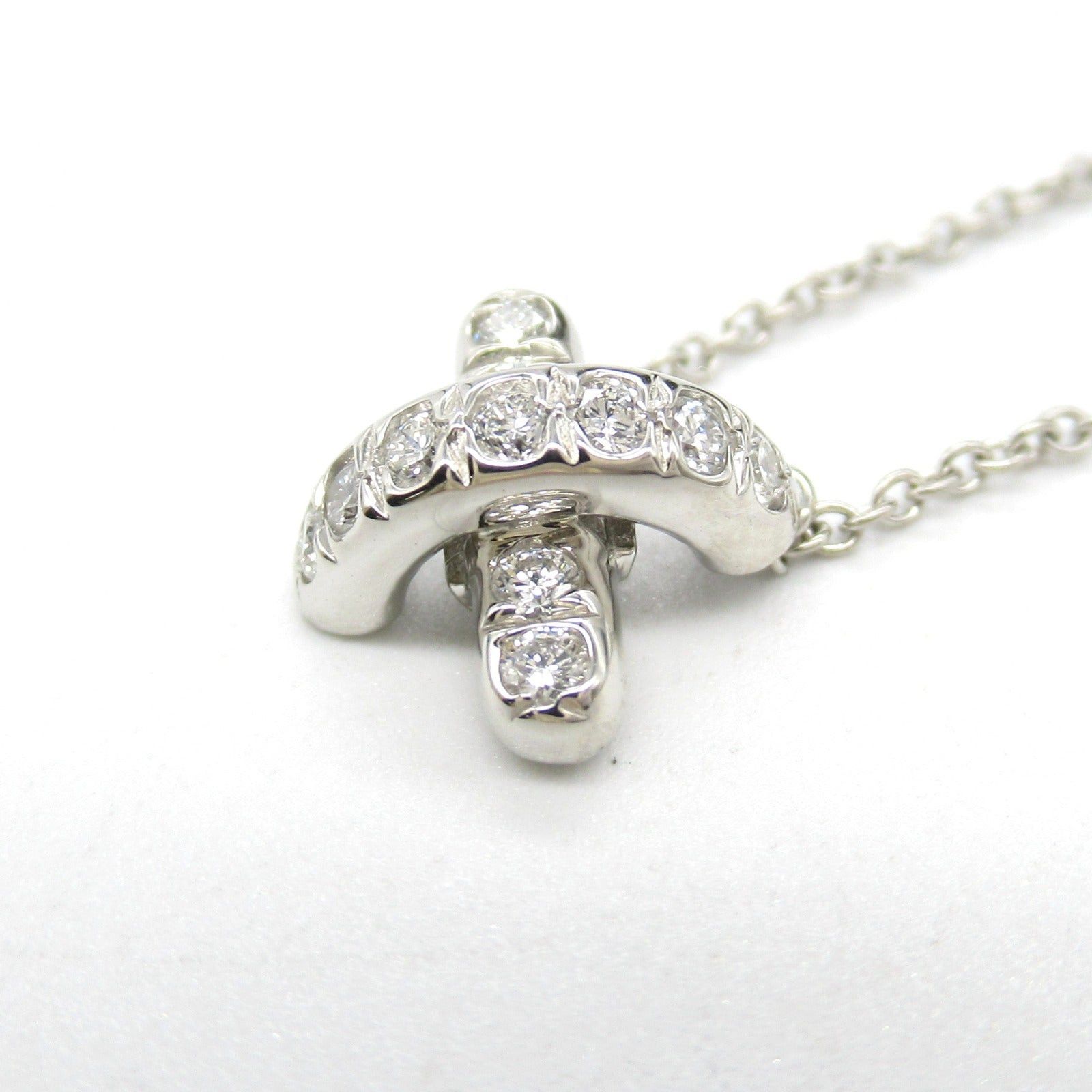 Tiffany & Co. Tiffany Co Cross-Stitch Necklace Diamond Pt950 Platinum Clear Size ONE SIZE - 6 Thumbnail