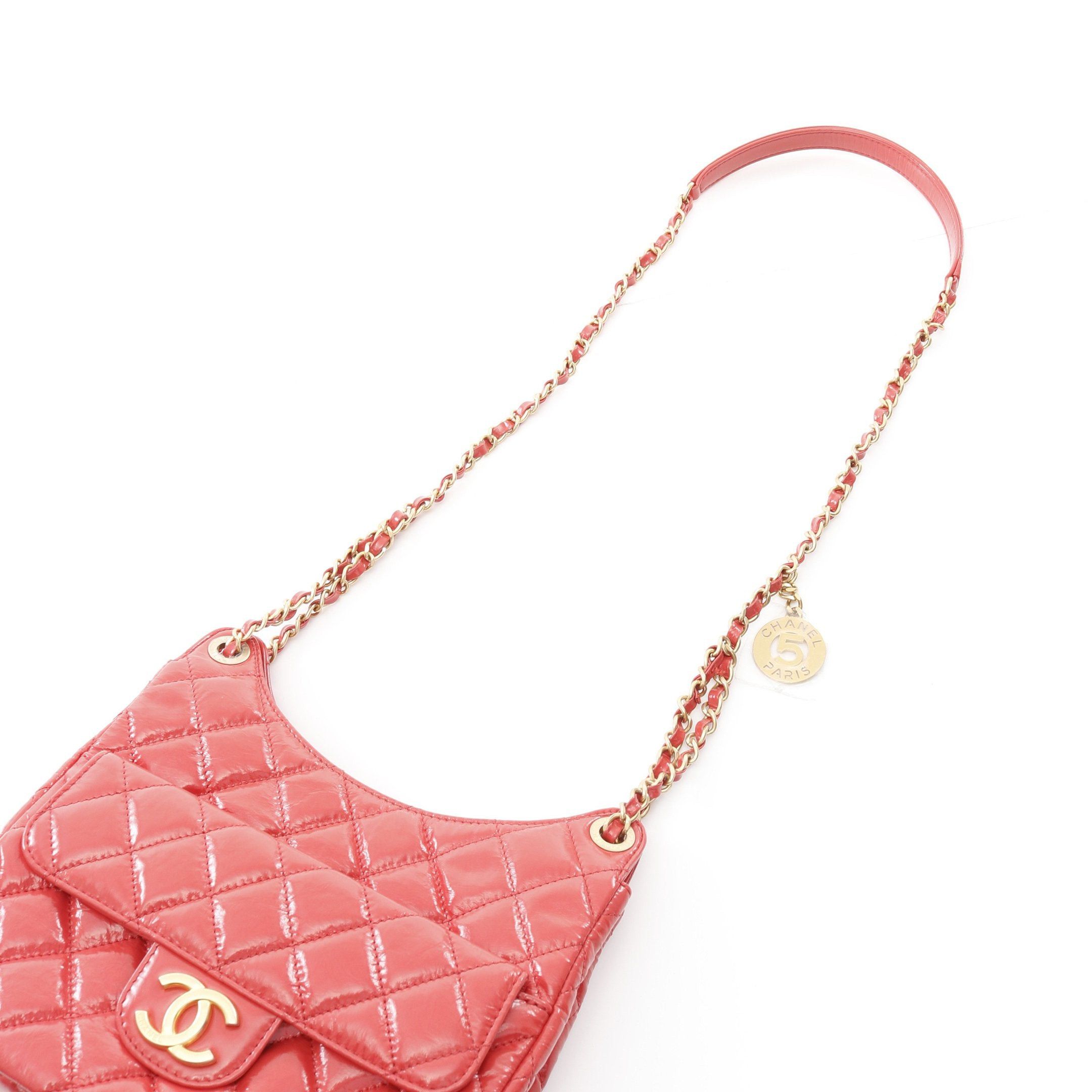 Chanel Chanel Matelasse Hobo Chain Shoulder Bag Leather Orange Red Gold Hardware Size ONE SIZE - 8 Thumbnail
