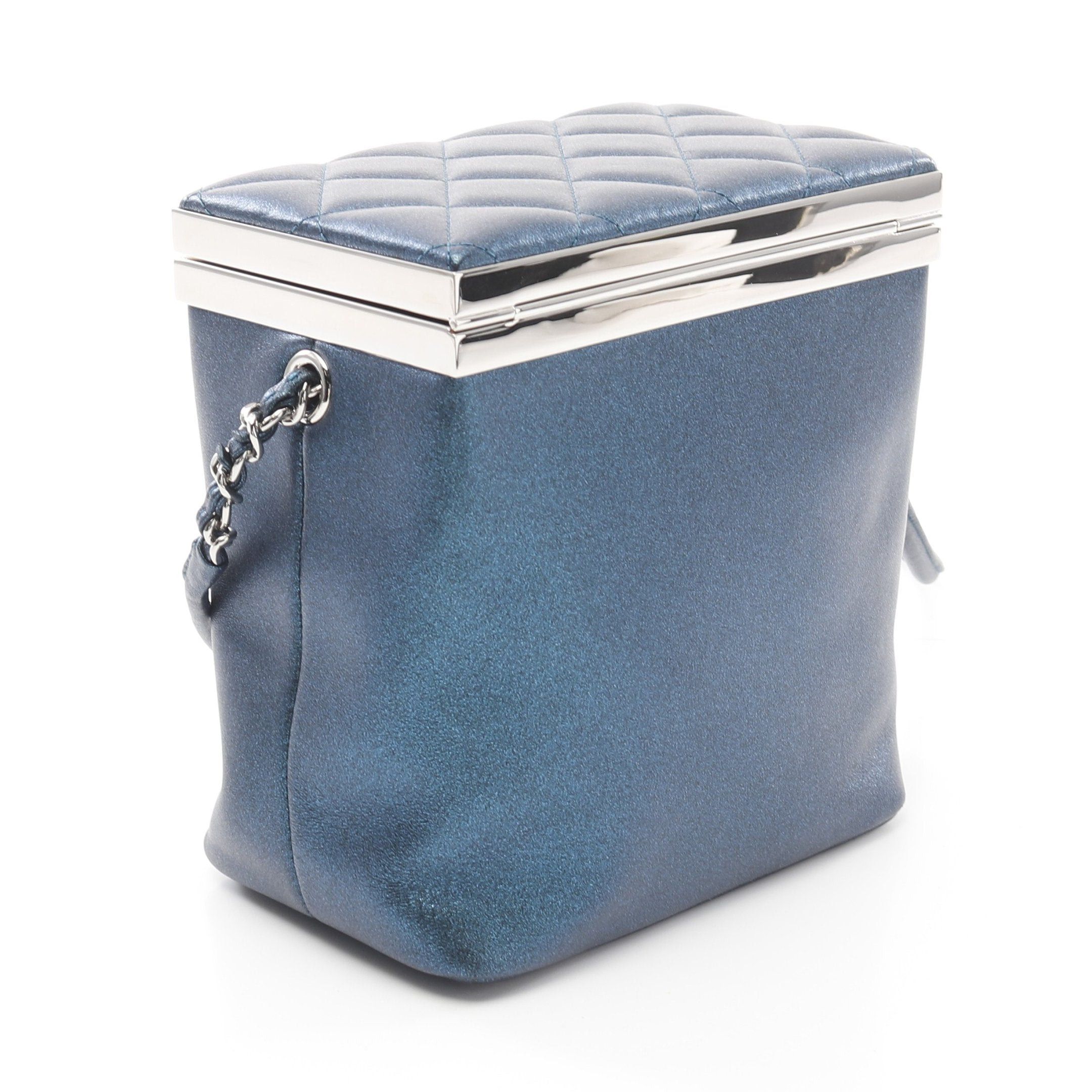 Chanel Chanel Coco Mark Vanity Bag Shoulder Leather Blue Green Silver Hardware Size ONE SIZE - 2 Thumbnail