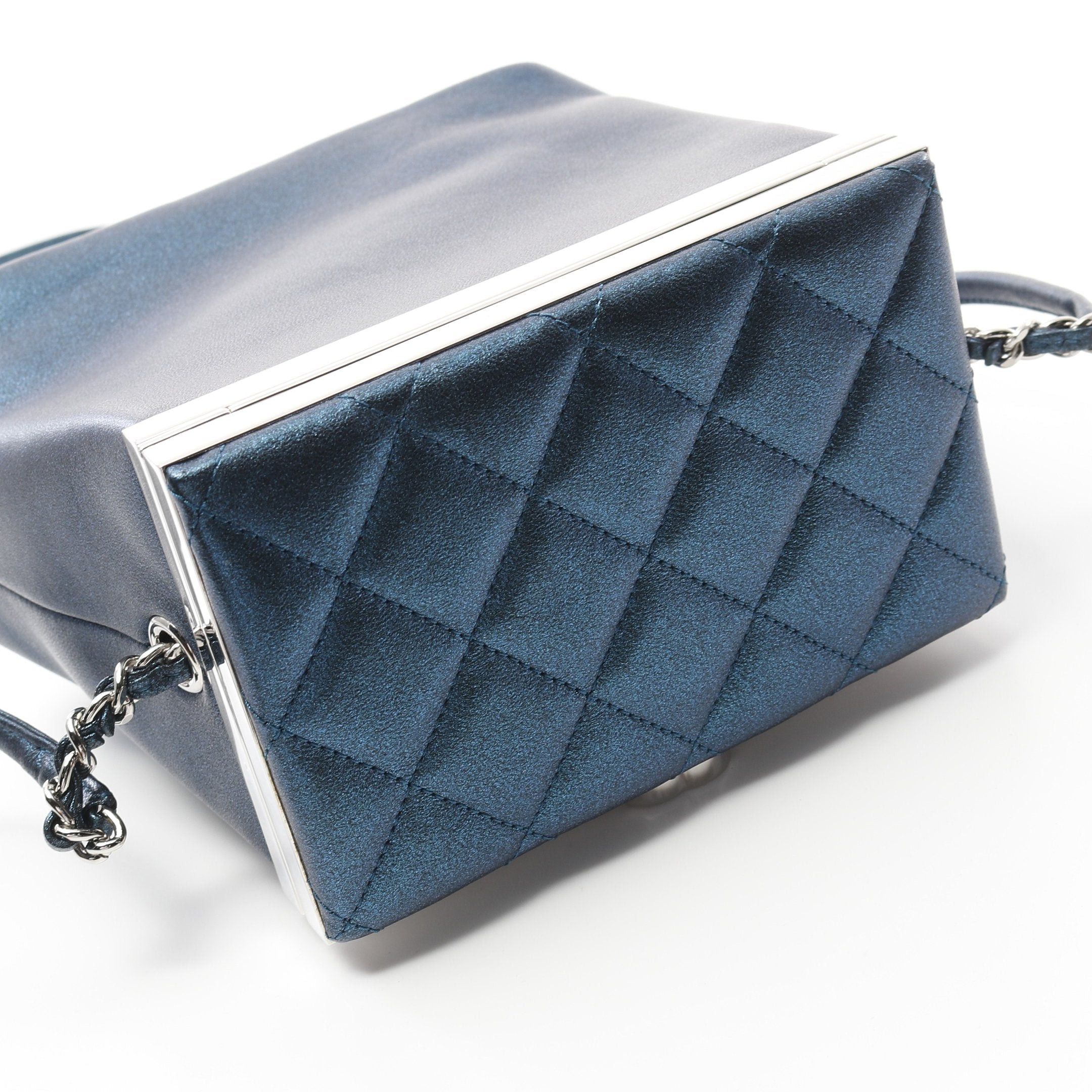 Chanel Chanel Coco Mark Vanity Bag Shoulder Leather Blue Green Silver Hardware Size ONE SIZE - 8 Thumbnail