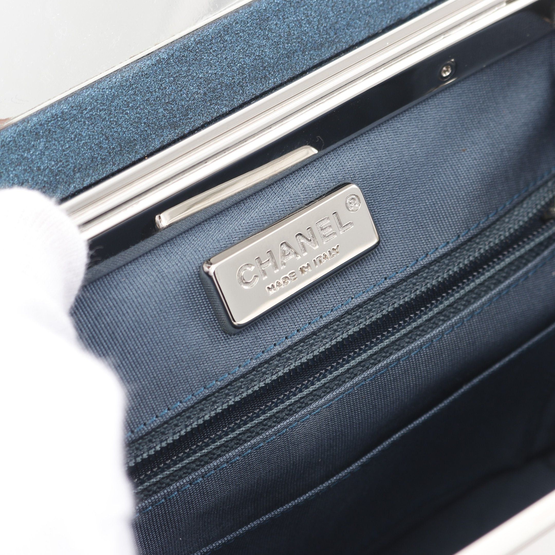 Chanel Chanel Coco Mark Vanity Bag Shoulder Leather Blue Green Silver Hardware Size ONE SIZE - 4 Thumbnail